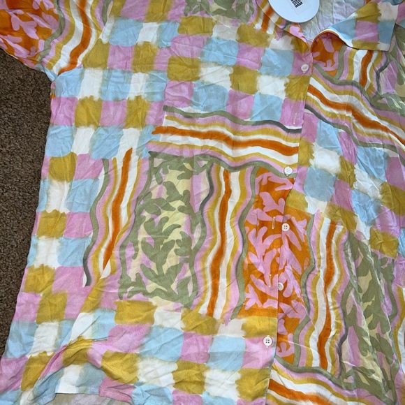 Princess Polly Caraliia Abstract Print Oversize Camp Shirt - Picture 4 of 7